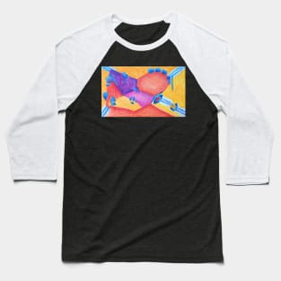 abstract in red and blue Baseball T-Shirt